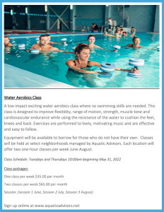 Windsong Aqua Aerobics